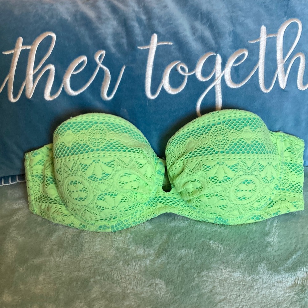 34B green turquoise padded Victoria’s Secret bikini top